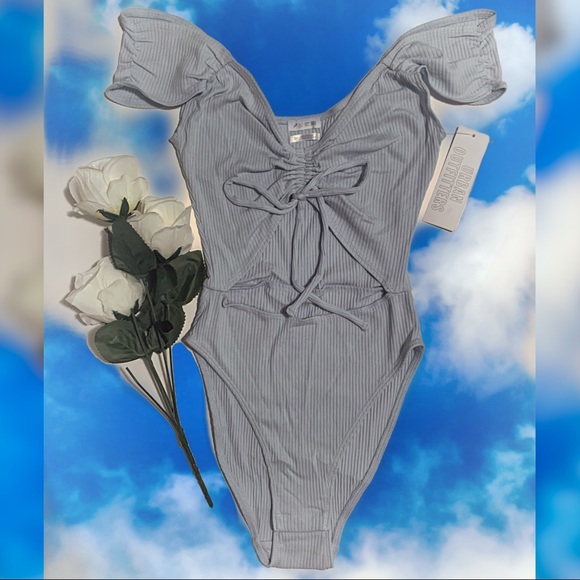 Urban Outfitters Tops - Off the Shoulder Baby Blue BodySuit | OutfromUnder